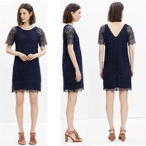 madewell blue lace lyric mini dress